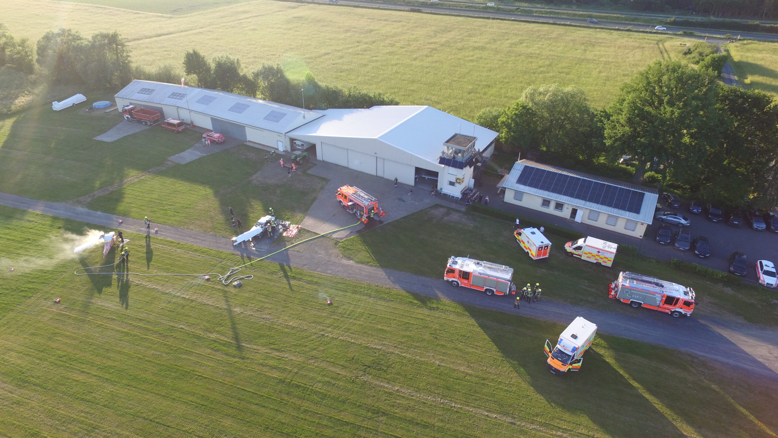 Rettungsübung auf dem Flugplatz Langenselbold